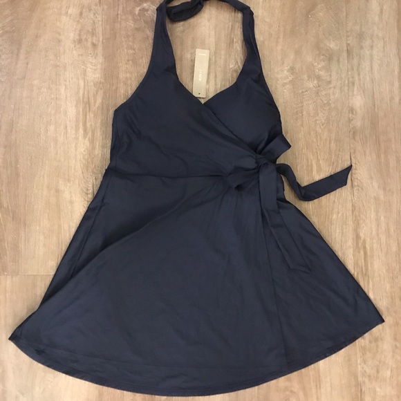 Halter wrap swim dress